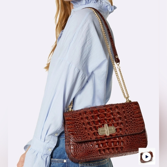 BRAHMIN Women's Cognac Saguaro Rosalie Crossbody Bag NWT - Picture 7 of 9